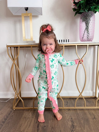 CLOVER BOWS DREAM RUFFLE ROMPER