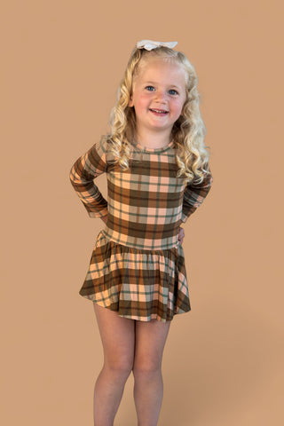 HARVEST TARTAN DREAM BODYSUIT DRESS