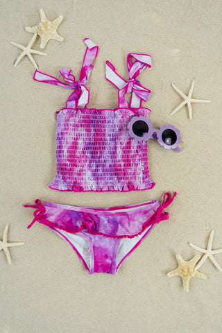 CANDY CLOUDS DREAM SMOCKED TWO PIECE SWIM SUIT