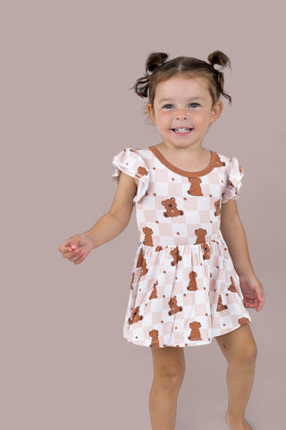 COZY BEAR DREAM CAP SLEEVE BODYSUIT DRESS