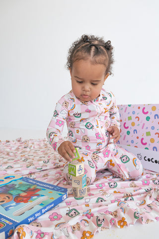 CoComelon x Dream Big Little Co JJ RAINBOW CHECKERS DREAM ROMPER