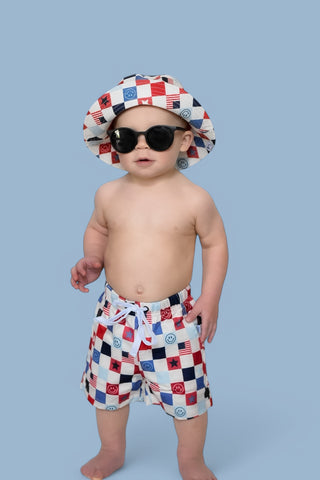 HOME OF THE FREE CHECKERS DREAM BUCKET HAT