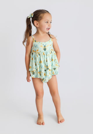 BUZZ & BLOOM DREAM RUFFLED BUBBLE ROMPER
