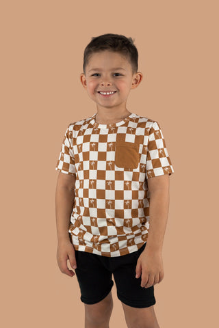 EXCLUSIVE SANDY BEACH CHECKERS DREAM POCKET TEE