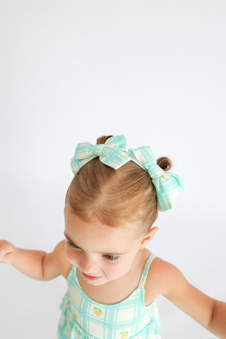 CITRUS GINGHAM DREAM BOW HAIR CLIPS