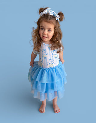 HEIRLOOM BLUE BLOOMS DREAM BOW HAIR CLIPS