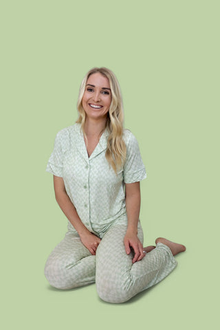 SAGE WAVY CHECKERS WOMEN'S RELAXED FLARE DREAM SET