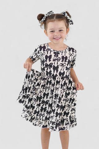 NEUTRAL BOWS DREAM RUFFLE DRESS