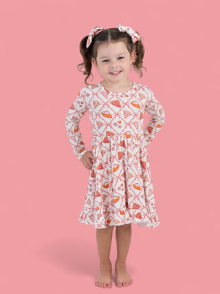 SLICE OF FALL LONG SLEEVE DREAM RUFFLE DRESS