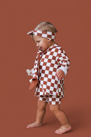 COPPER CHECKERS GIRL'S DREAM GOWN