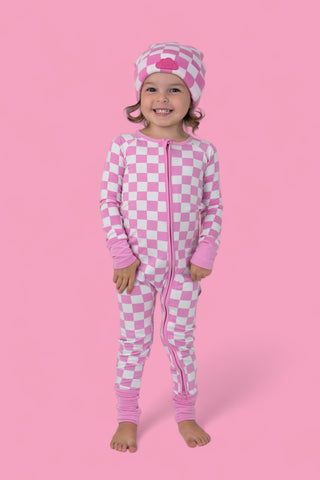 BUBBLEGUM CHECKERS DREAM ROMPER