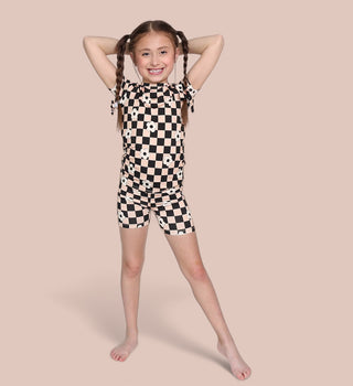 RETRO DAISY CHECKS DREAM SHORT SET