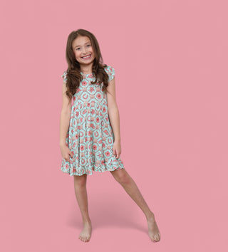 COASTAL COWGIRL CAP SLEEVE DREAM RUFFLE DRESS