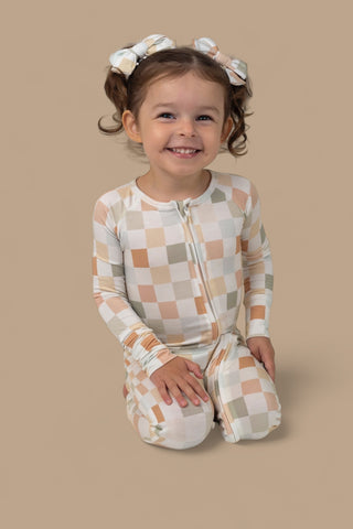 MUTED CHECKERS DREAM ROMPER