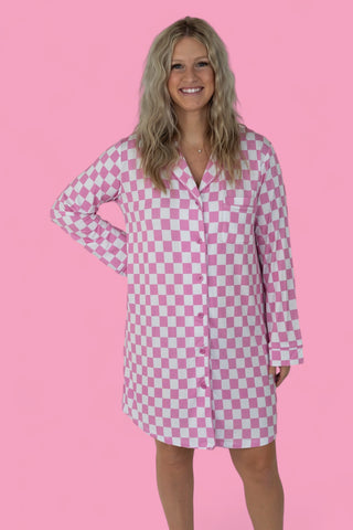 BUBBLEGUM CHECKERS WOMEN'S DREAM GOWN