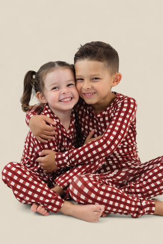 PEPPERMINT PLAID DREAM GIRL'S FLARE SET