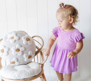 PURPLE RIB DREAM CAP SLEEVE BODYSUIT DRESS