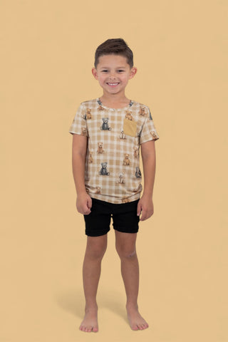 TEDDY CHECK DREAM POCKET TEE