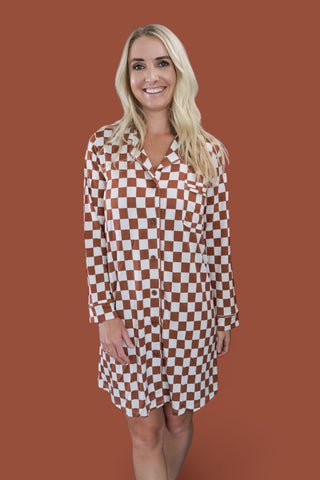 COPPER CHECKERS WOMEN'S DREAM GOWN