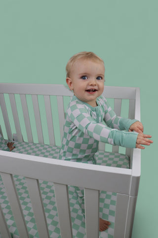 MINT CHECKERS DREAM ROMPER