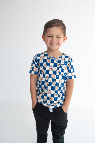 CoComelon x Dream Big Little Co JJ STARRY NIGHT CHECKERS DREAM POCKET TEE