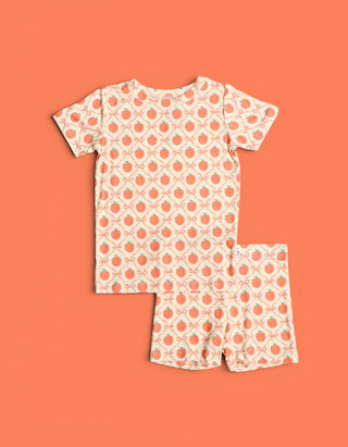 PEACH PERFECT BOWS DREAM SHORT SET