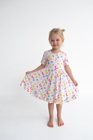 CoComelon x Dream Big Little Co ALPHABET SHORT SLEEVE DREAM RUFFLE DRESS