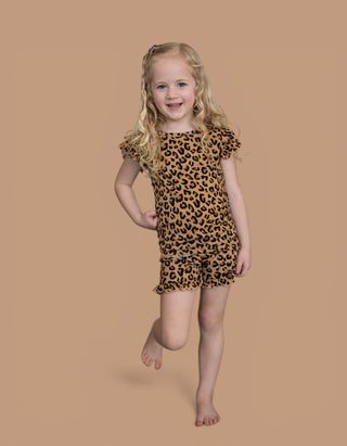 LEOPARD DREAM RUFFLE SHORT SET