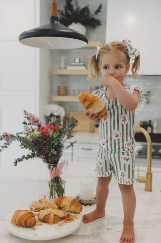 ROSIE'S MEADOW STRIPES DREAM RUFFLE SHORT SET