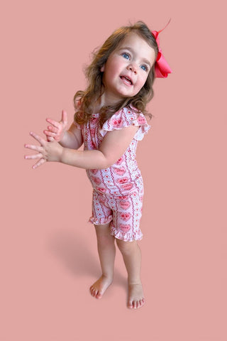 CANDY HEARTS DREAM RUFFLE SHORT SET