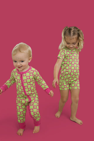 WILD DAISY CHECKERS DREAM SHORT SET