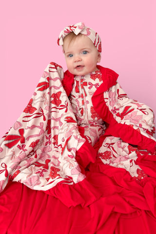 BE MINE BOWS DREAM RUFFLE BLANKET