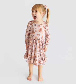 WOODLAND TEDDY DREAM RUFFLE DRESS