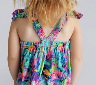 OCEAN GLOW DREAM RUFFLED BUBBLE ROMPER