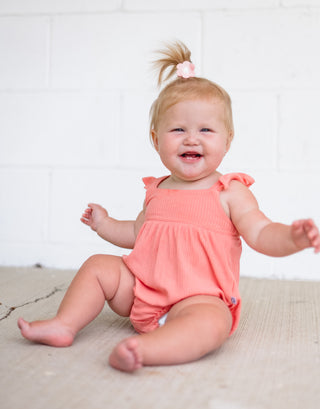 CORAL RIB DREAM BUBBLE ROMPER