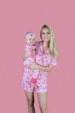 FLOCKING FLAMINGOS WOMEN’S DREAM SHORT SET