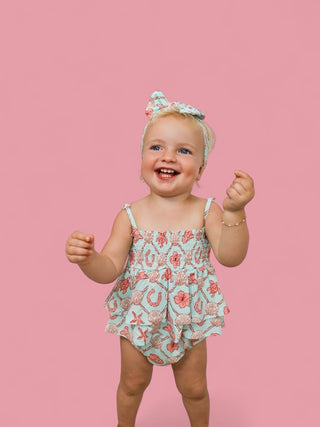 COASTAL COWGIRL DREAM SMOCKED TIERED BODYSUIT DRESS