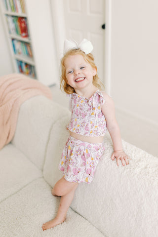 EXCLUSIVE GIRLS JUST WANNA HAVE SUN DREAM SMOCKED SKORT SET