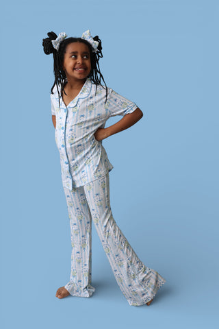 HEIRLOOM BLUE BLOOMS DREAM GIRL'S FLARE SET