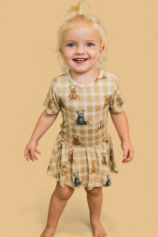 TEDDY CHECK DREAM BODYSUIT DRESS