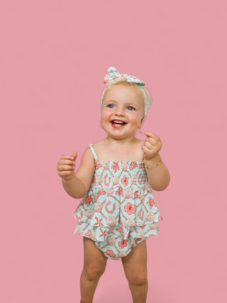COASTAL COWGIRL DREAM SMOCKED TIERED BODYSUIT DRESS