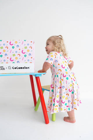 CoComelon x Dream Big Little Co ALPHABET SHORT SLEEVE DREAM RUFFLE DRESS