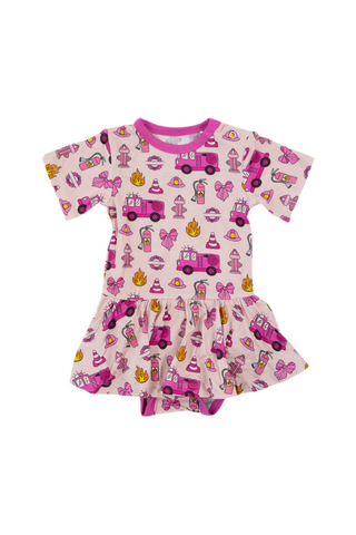 BLAZING BOWS AND HYDRANTS DREAM BODYSUIT DRESS