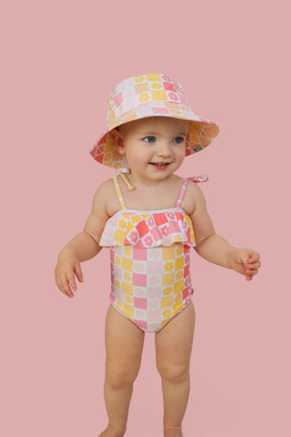 SUMMER SUNSET CHECKERS DREAM BUCKET HAT