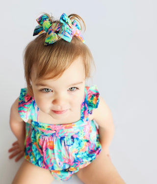OCEAN GLOW DREAM RUFFLED BUBBLE ROMPER