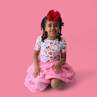 RED, WHITE AND BOWS DREAM TUTU DRESS