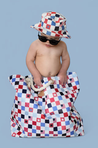 HOME OF THE FREE CHECKERS DREAM BUCKET HAT