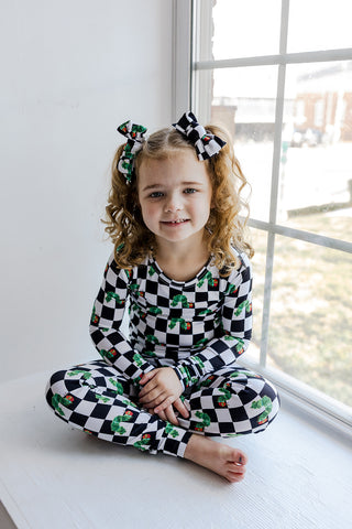 CATERPILLAR CHECK DREAM BOW HAIR CLIPS