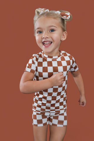 COPPER CHECKERS DREAM SHORT SET