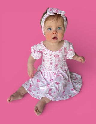PINK PUPPY TOILE DREAM CAP SLEEVE BODYSUIT DRESS